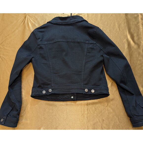 Pilcro and the Letterpress Black Denim Jacket MP Petite Cropped Stretch - Picture 3 of 6